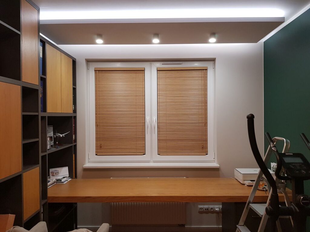 żaluzje bambusowe 25 mm, montaż do  ramy okiennej, kolor bambus natural